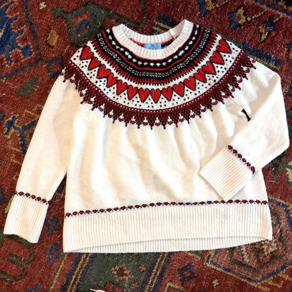 CeCe Sweaters - CeCe LOVE-ly Hearts FairIsle Nordic Pattern Sweater Small